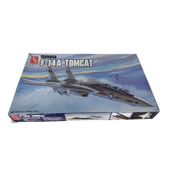 VTG 80s Tomcat AMT ERTL Grumman F-14A 1/72 Scale Model Kit Airplane Italy Sealed - Picture 2 of 6